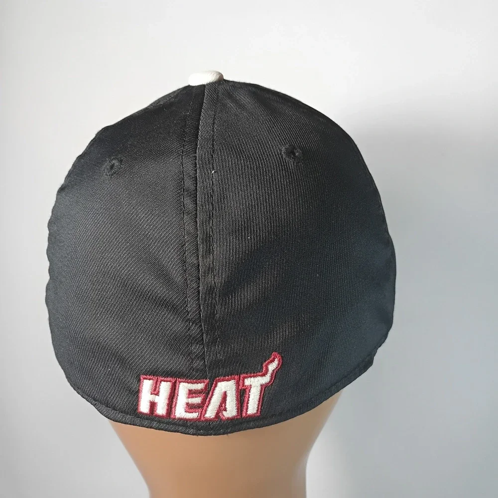 Adidas Miami Heat Hat Mens L/XL Black White Climalite NBA Basketball Fitted Cap